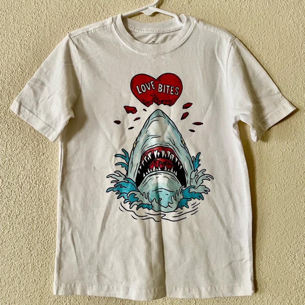 Kids Shark Graphic T-Shirt - White